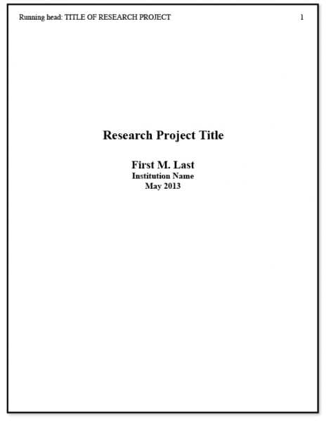 APA Title Page - Example 2